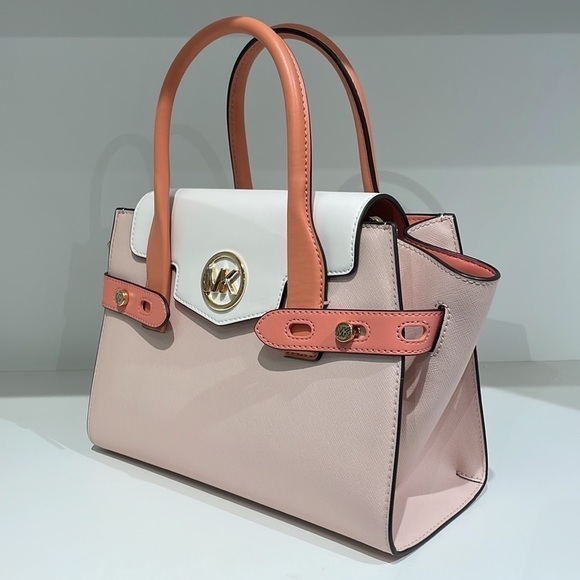 MICHAEL KORS
Carmen Medium Color-Block Faux Saffiano Leather Belted Satchel - Picture 2 of 6